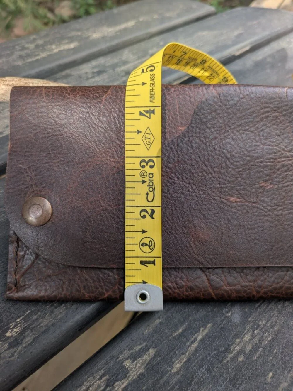 Handcrafted Artisan Brown Leather Long Wallet/Checkbook Cover by Paul's Leather